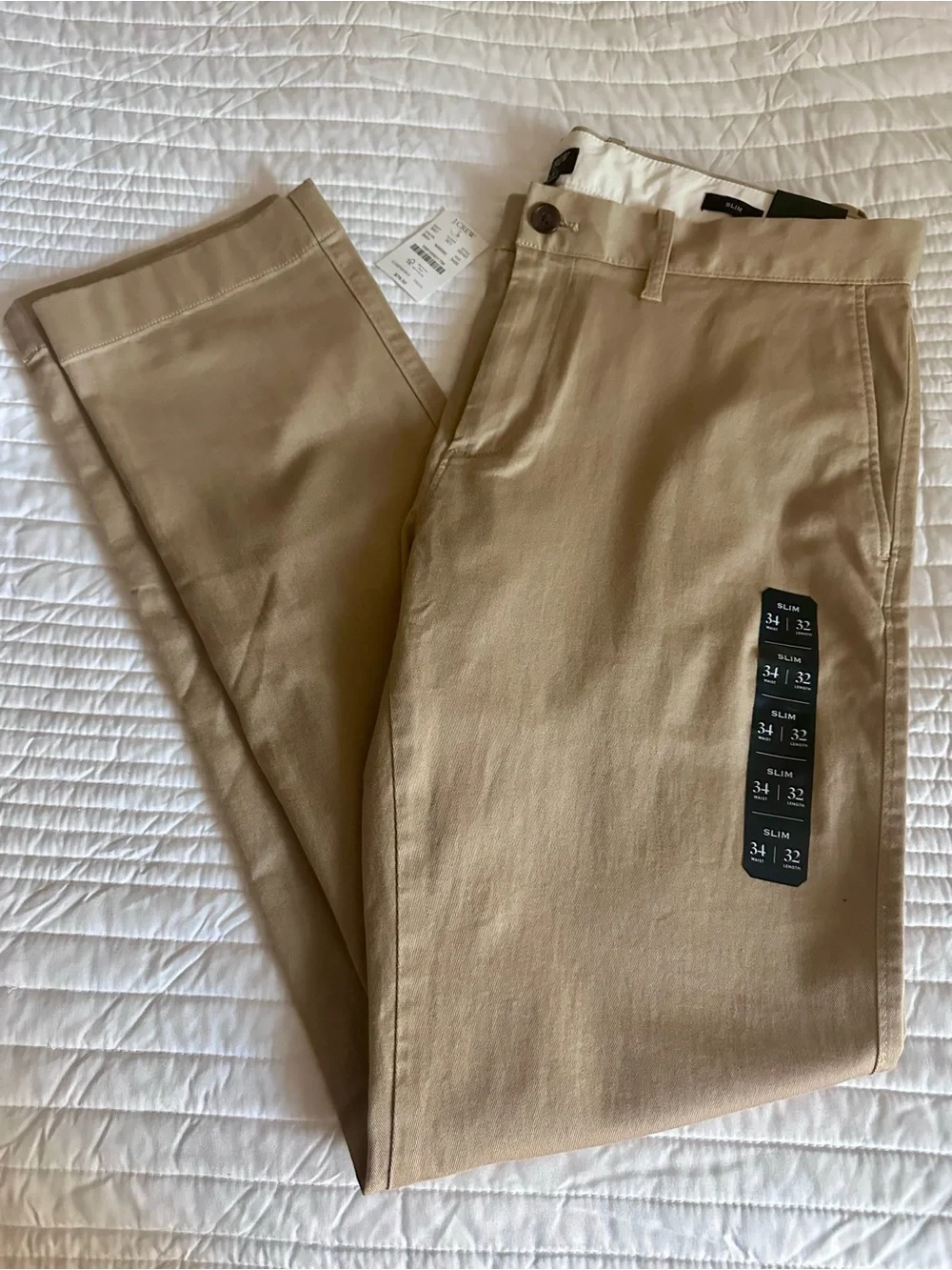 J. Crew Men's Flex Slim Chino Pants - Khaki Size W34 L32